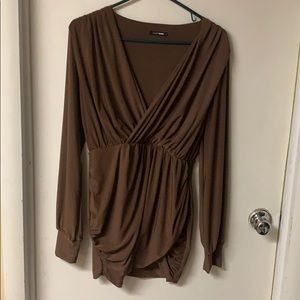 Brown Ruched Dress
